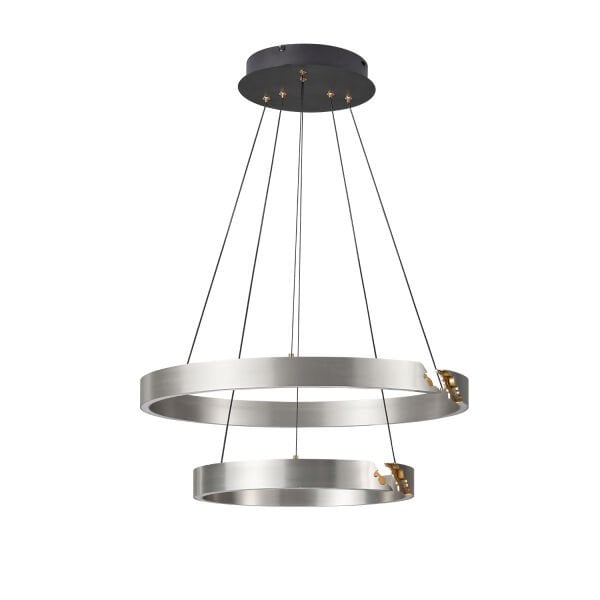 Late Gri İki Katlı Yuvarlak 69 Watt Modern Sarkıt Salon Led Avize