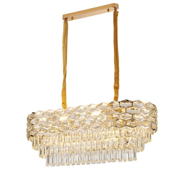 Konrad 80'lik Sıralı Gold Kristalli Avize