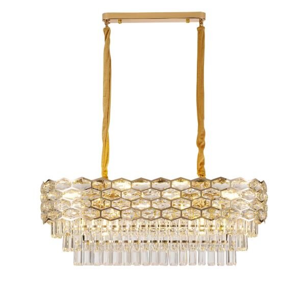 Konrad 80'lik Sıralı Gold Kristalli Avize