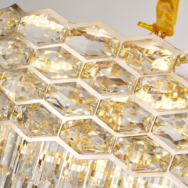 Konrad 80'lik Sıralı Gold Kristalli Avize