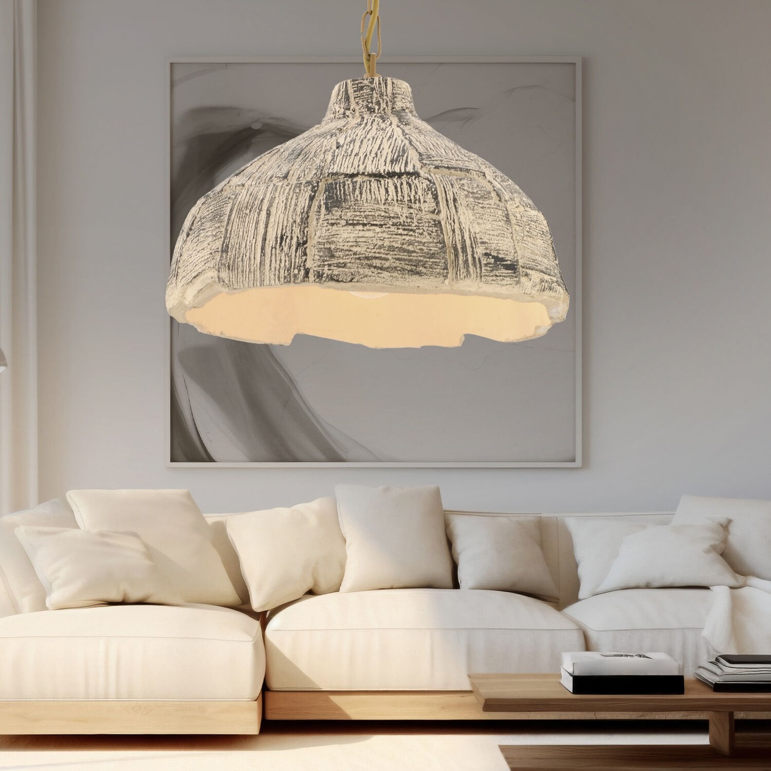 Balas Beton Tekli Tasarım, Retro, Modern Sarkıt Avize