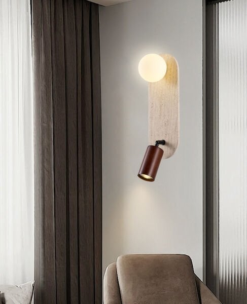 Drew Silindir Traverten Mermer Desenli Spotlu Aplik