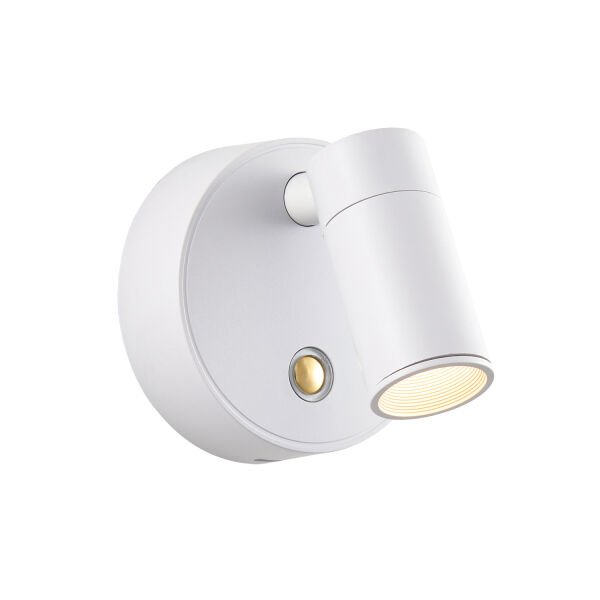 Opra Beyaz Kablosuz Şarjlı Dokunmatik Pilli Led Duvar Lambası, Yatak Başı Aplik