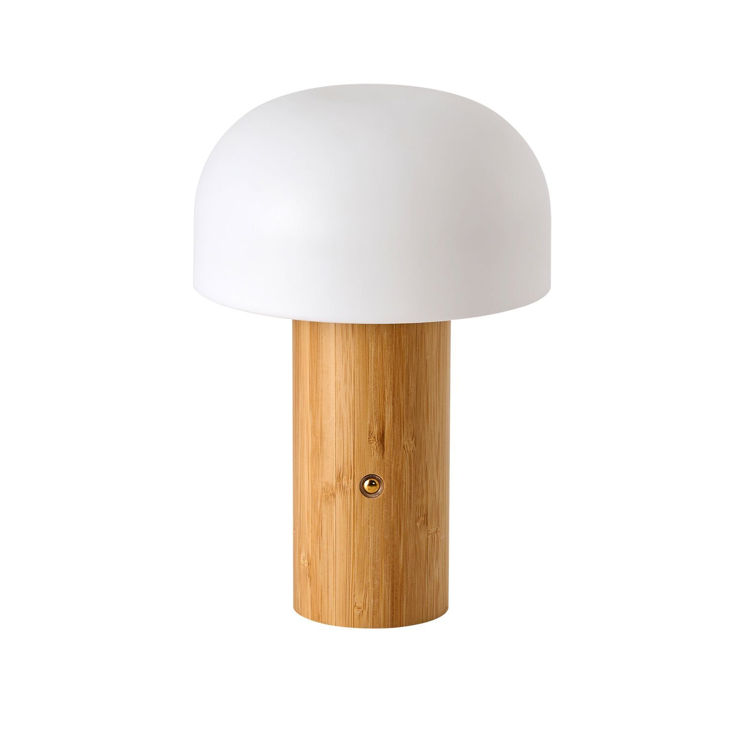 Olwa Ahşap Detaylı Pilli Kablosuz Dokunmatik Şarjlı Led Mantar Abajur Masa Lambası