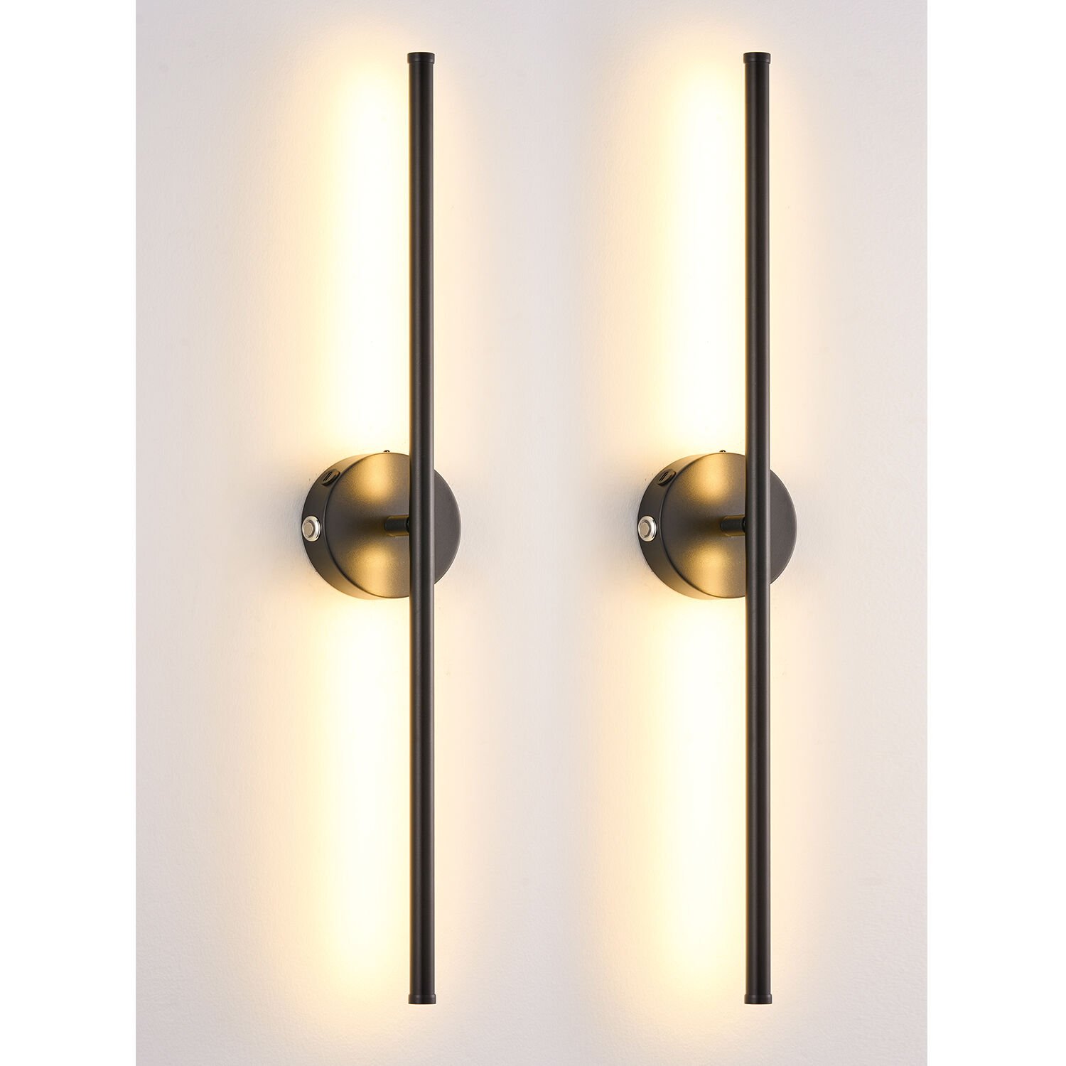 Terry 2'li Siyah Kablosuz Şarjlı Dokunmatik Pilli Led Duvar Lambası,Tablo Üstü Aplik