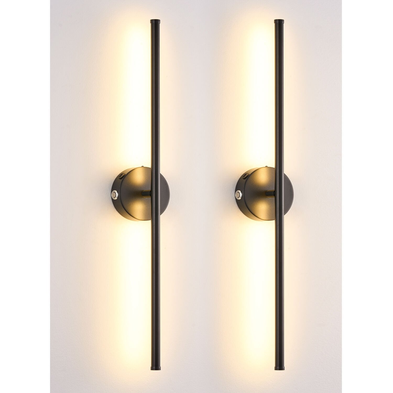 Terry 2'li Siyah Kablosuz Şarjlı Dokunmatik Pilli Led Duvar Lambası,Tablo Üstü Aplik