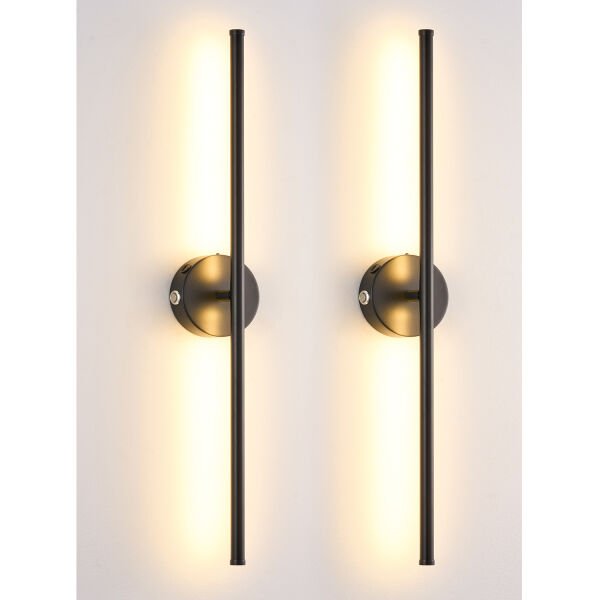 Terry 2'li Siyah Kablosuz Şarjlı Dokunmatik Pilli Led Duvar Lambası,Tablo Üstü Aplik