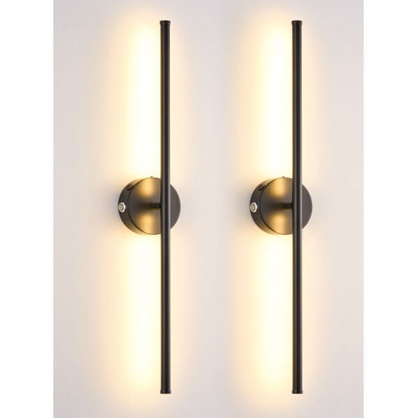 Terry 2'li Siyah Kablosuz Şarjlı Dokunmatik Pilli Led Duvar Lambası,Tablo Üstü Aplik