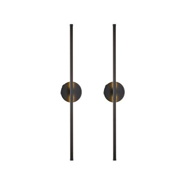 Terry 2'li Siyah Kablosuz Şarjlı Dokunmatik Pilli Led Duvar Lambası,Tablo Üstü Aplik