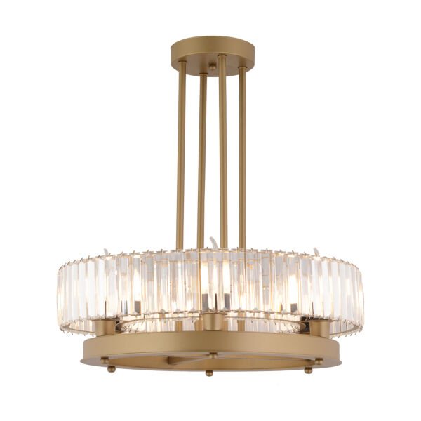 Azalea 6lı Eskitme Kristalli Taşlı Modern Tasarım Kristal Büyük Salon Avize