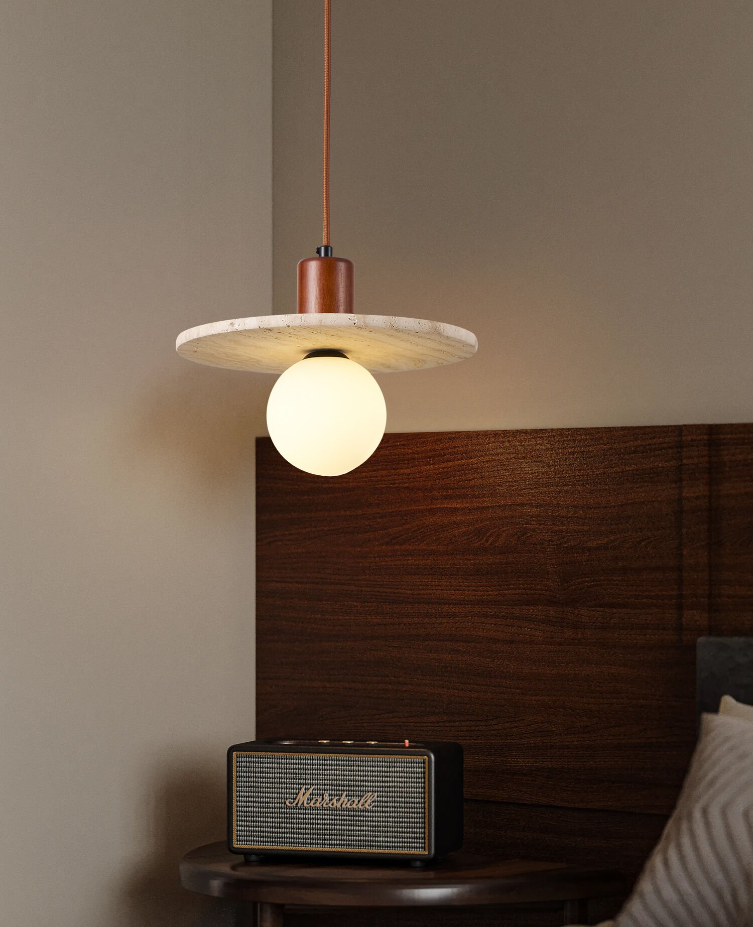 Maude Traverten Mermer Desenli Sarkıt Avize