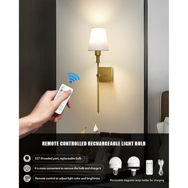 Blair Renkli Taşınabilir Mıknatıslı Bağlantı Gerektirmeyen Şarjlı Lamba USB Girişli RGB Kumandalı Ampul