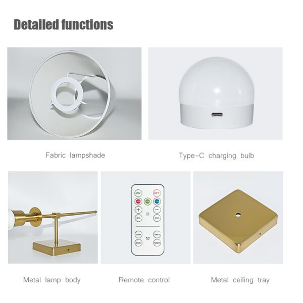 Blair Renkli Taşınabilir Mıknatıslı Bağlantı Gerektirmeyen Şarjlı Lamba USB Girişli RGB Kumandalı Ampul