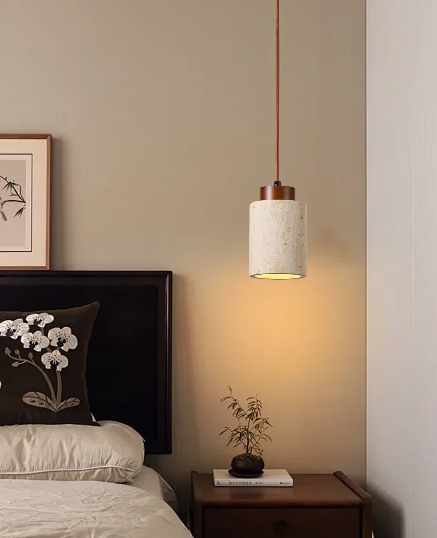 Nomi Traverten Mermer Desenli Sarkıt Avize