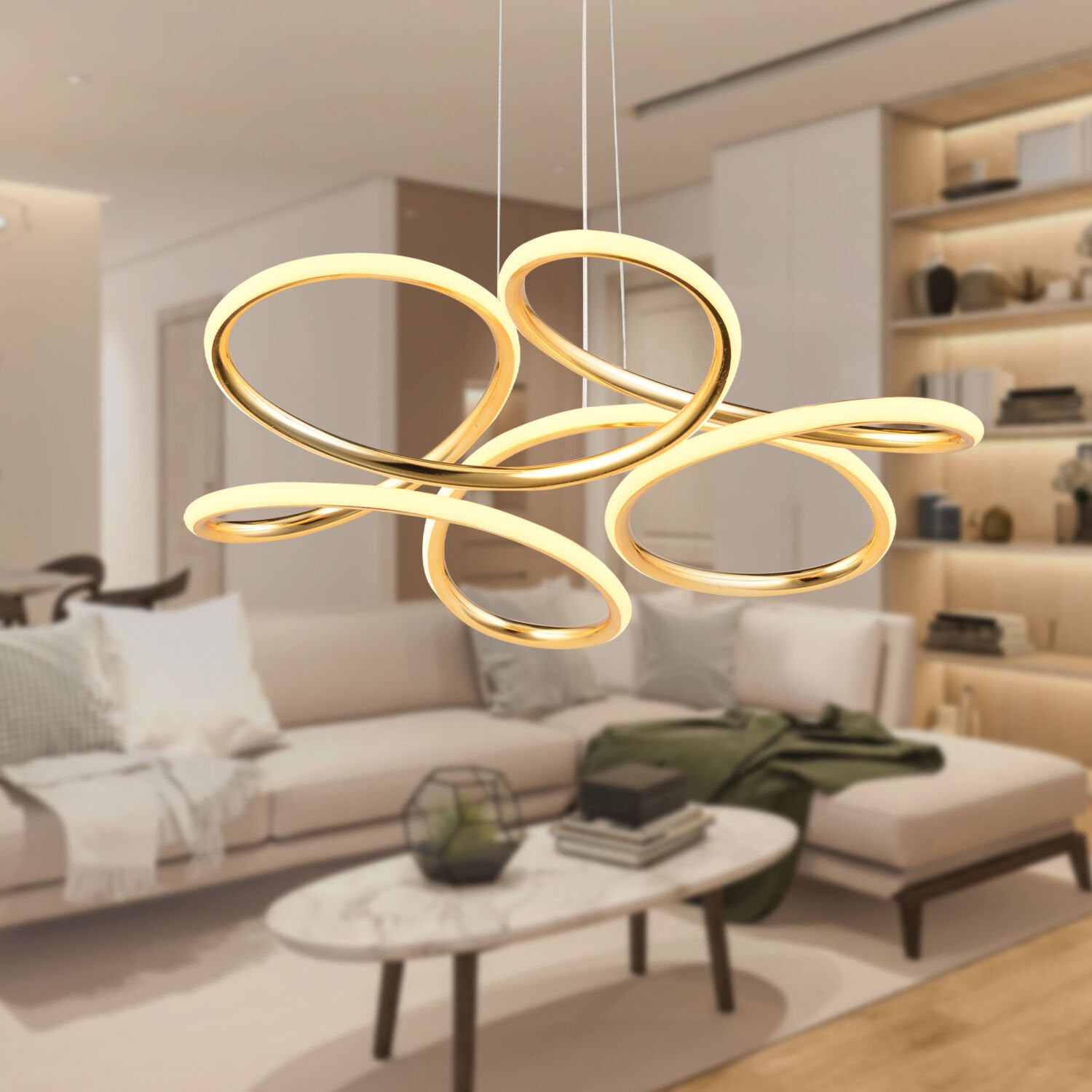 Aldo Gold Sarkıt 140 Watt Sarkıt 3 Renkli Ledli Modern Mutfak Banyo Led Salon Sarkıt Avize
