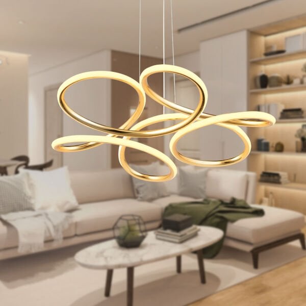 Aldo Gold Sarkıt 140 Watt Sarkıt 3 Renkli Ledli Modern Mutfak Banyo Led Salon Sarkıt Avize