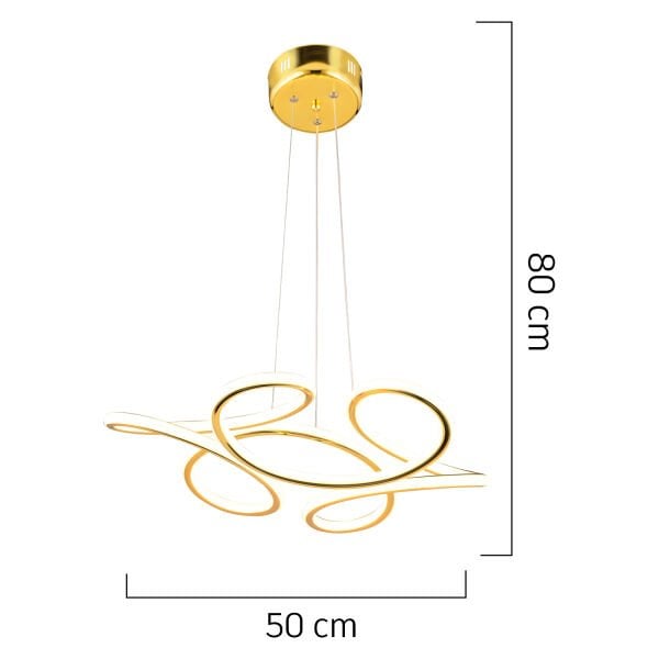 Aldo Gold Sarkıt 140 Watt Sarkıt 3 Renkli Ledli Modern Mutfak Banyo Led Salon Sarkıt Avize