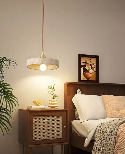 Hanna Traverten Mermer Desenli Sarkıt Avize