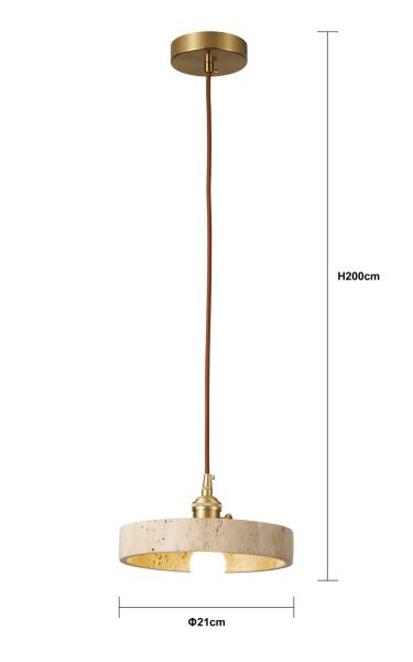 Hanna Traverten Mermer Desenli Sarkıt Avize