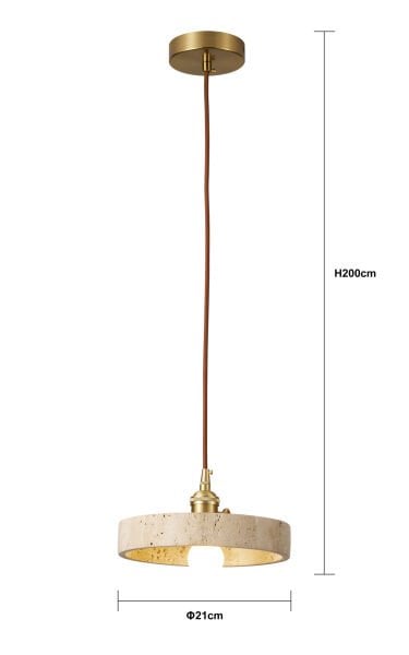 Hanna Traverten Mermer Desenli Sarkıt Avize