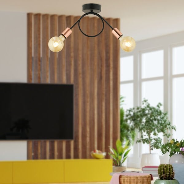 Zeyrek 2 Li Bakır Sarkıt Modern Spor Genç Odası Salon Avize