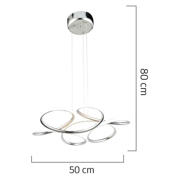 Aldo Krom Sarkıt 140 Watt Sarkıt 3 Renkli Ledli Modern Mutfak Banyo Led Salon Sarkıt Avize