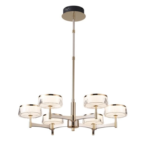 Grayson Krom 6'lı 72 Watt Yuvarlak 3 Renkli Led  Salon Avize