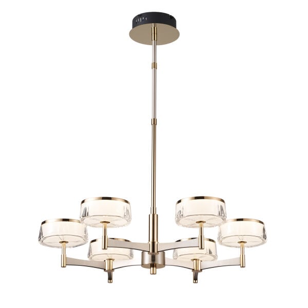 Grayson Krom 6'lı 72 Watt Yuvarlak 3 Renkli Led  Salon Avize
