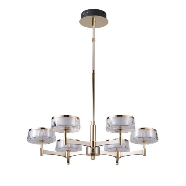 Grayson Krom 6'lı 72 Watt Yuvarlak 3 Renkli Led  Salon Avize