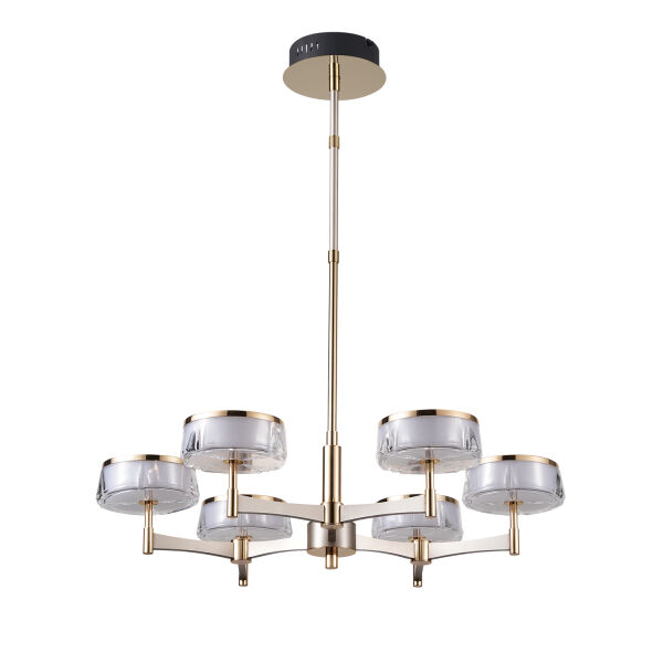 Grayson Krom 6'lı 72 Watt Yuvarlak 3 Renkli Led  Salon Avize