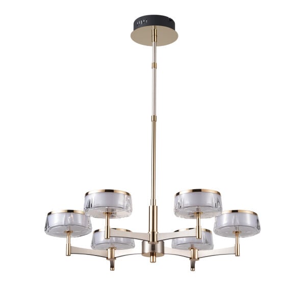 Grayson Krom 6'lı 72 Watt Yuvarlak 3 Renkli Led  Salon Avize