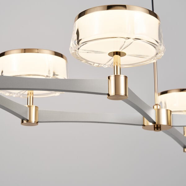Grayson Krom 6'lı 72 Watt Sıralı 3 Renkli Led  Salon Avize
