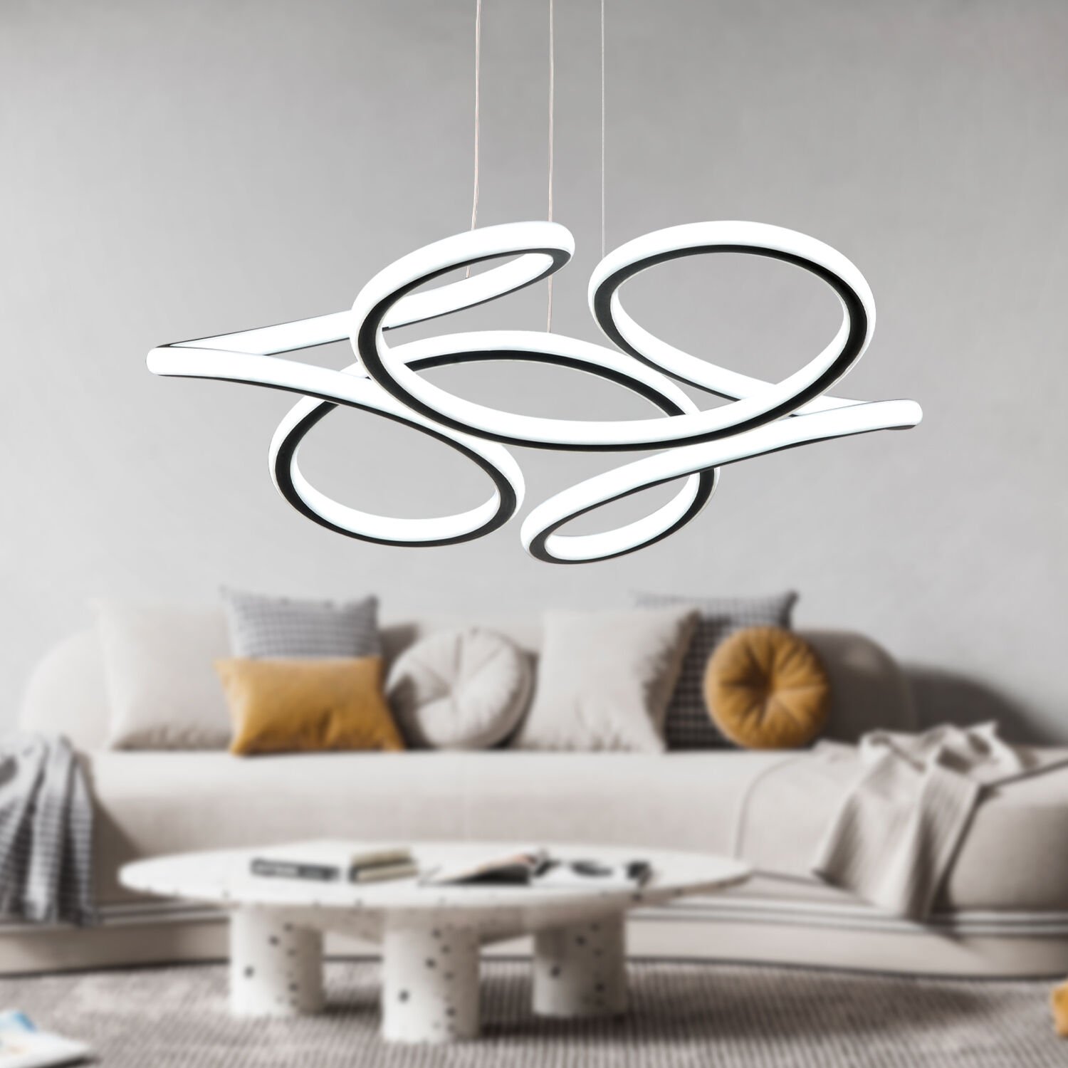 Aldo Siyah Sarkıt 140 Watt Sarkıt 3 Renkli Ledli Modern Mutfak Banyo Led Salon Sarkıt Avize