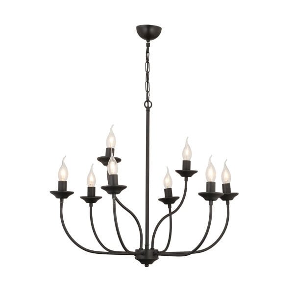 Ariane 8Li Siyah Modern Yatak odası Retro Büyük Salon Avize