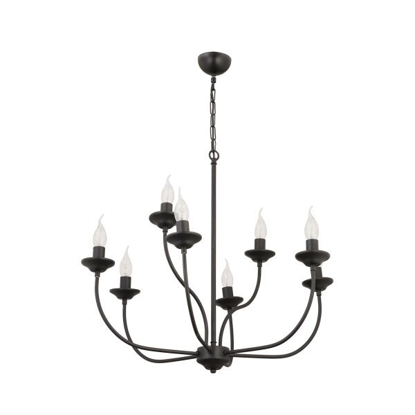 Ariane 8Li Siyah Modern Yatak odası Retro Büyük Salon Avize