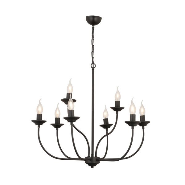 Ariane 8Li Siyah Modern Yatak odası Retro Büyük Salon Avize