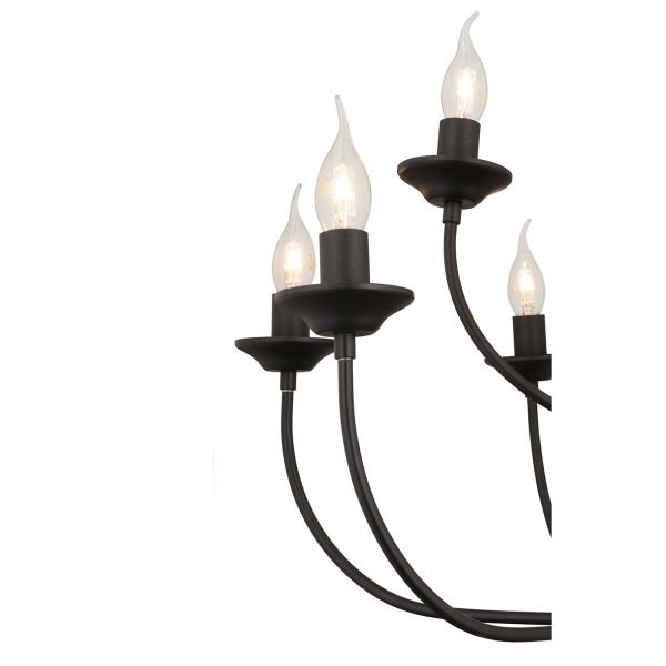 Ariane 8Li Siyah Modern Yatak odası Retro Büyük Salon Avize