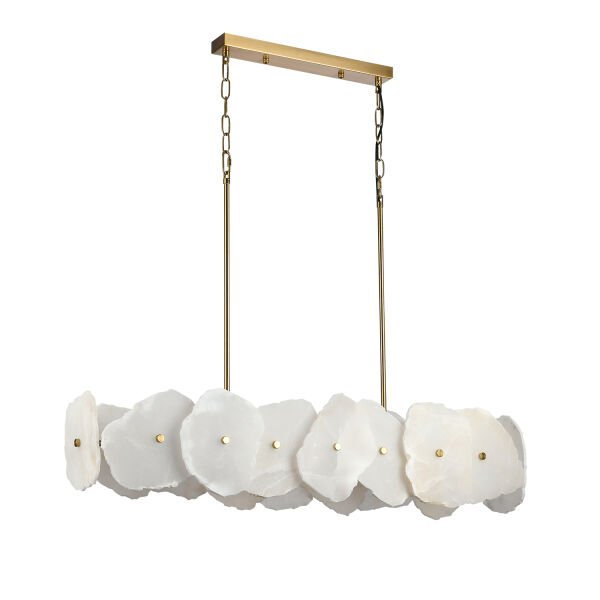 Harlow Sıralı Gold Mermer Taşlı Traverten Model Ledli Avize