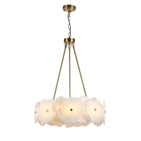 Harlow 60'lık Gold Mermer Taşlı Traverten Model Ledli Avize