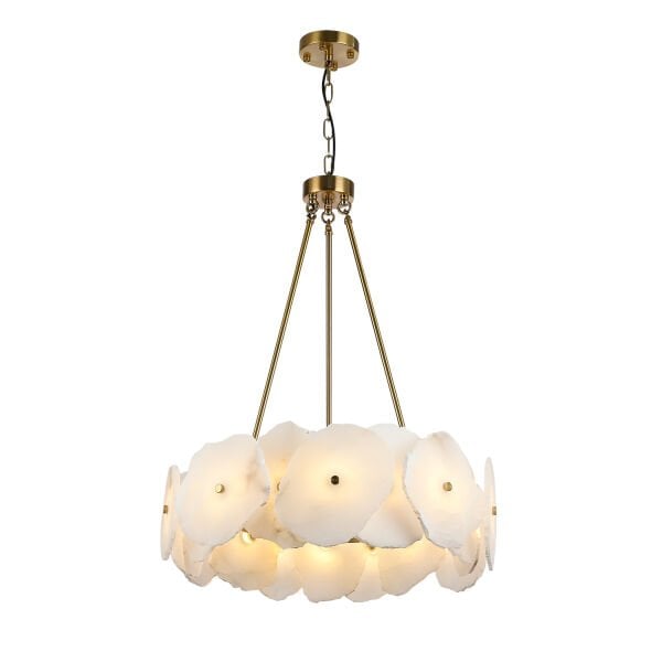 Harlow 60'lık Gold Mermer Taşlı Traverten Model Ledli Avize